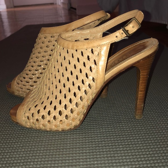 Derek Lam Shoes - Derek Lam Basket Weave Peeptoe Sandals Size 38
